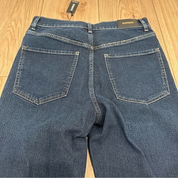 NWT Express Slim Super High Rise 4R Distressed Dark Denim - Picture 13 of 13